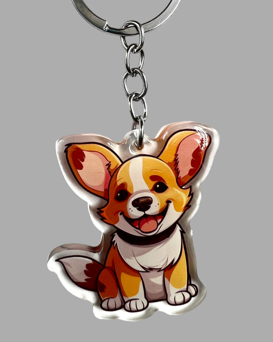 Dog  Acrylic Keychain Cute kawaii memorial ornament, pet portrait charm gift  backpack photo fob, dad car décor, dog mom gift