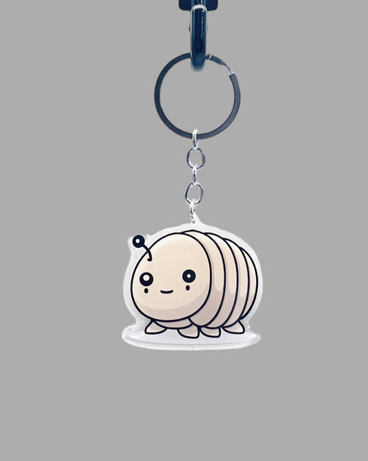 Isopod Wildlife Acrylic Keychain, Cute kawaii memorial ornament, pet portrait charm gift  backpack fob, dad car décor, first day of school gift