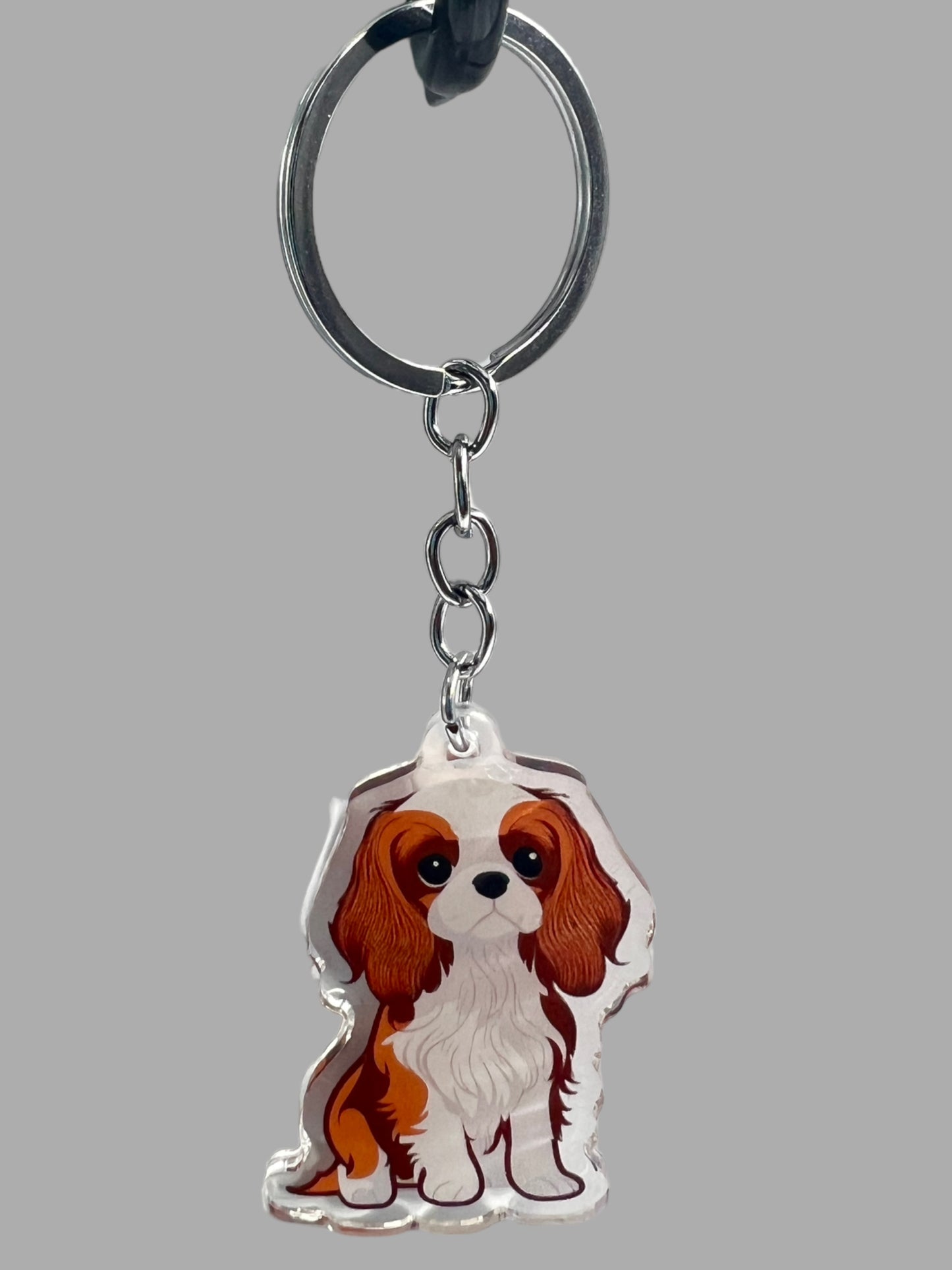 Cavalier King Charles Spaniel Dog Acrylic keychain, Cute kawaii memorial ornament, pet portrait charm gift  backpack fob, dad car décor, dog mom