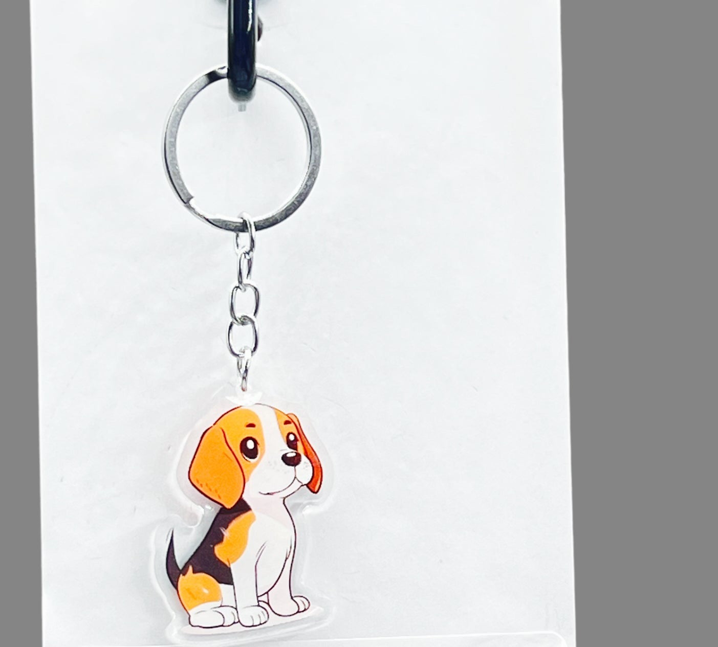 Beagle Dog Acrylic keychain Cute kawaii memorial ornament, pet portrait charm gift  backpack photo fob, dad car décor, first day of school