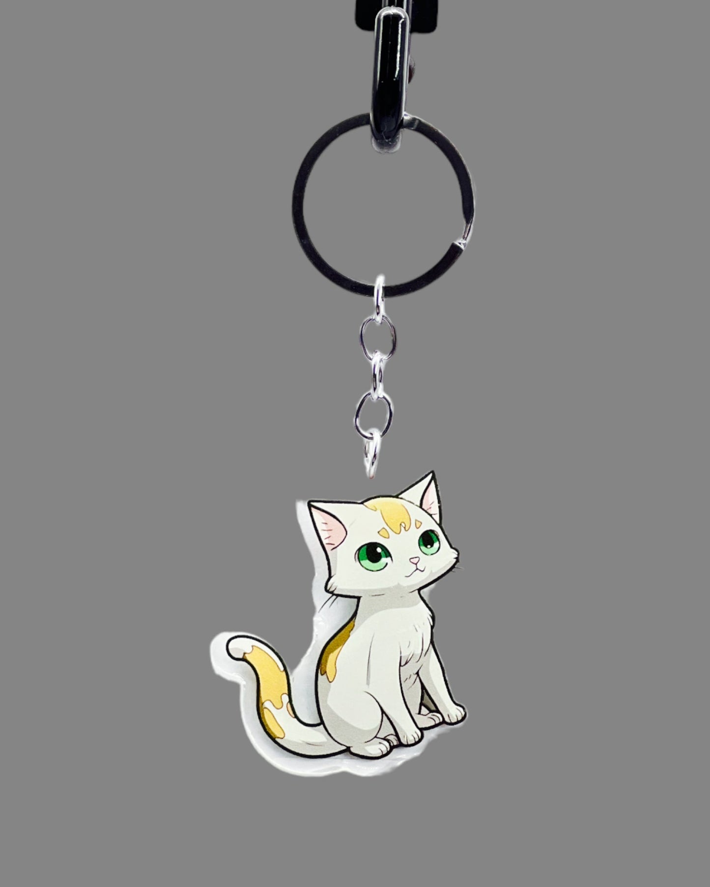 Cat Acrylic pet keychain, Cute kawaii memorial ornament, pet portrait charm gift  backpack fob, dad car décor, first day of school gift
