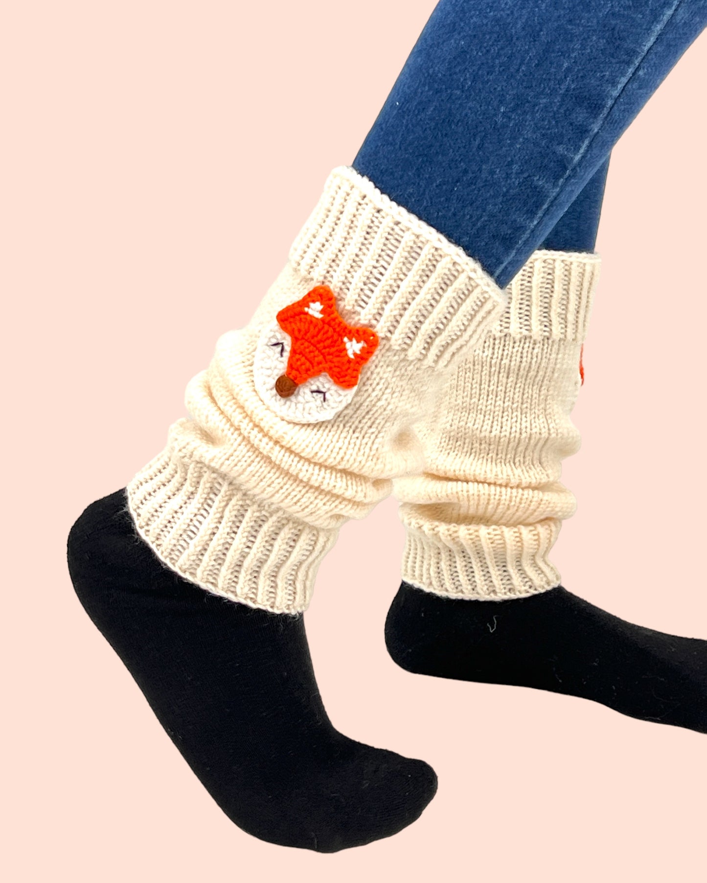 Cute Fox Crochet Leg Warmers . Ideal Gift for Girls . Granddaughter, Daughter, Niece . Perfect for Stocking Stuffers, Baby Showers, Back-to-School