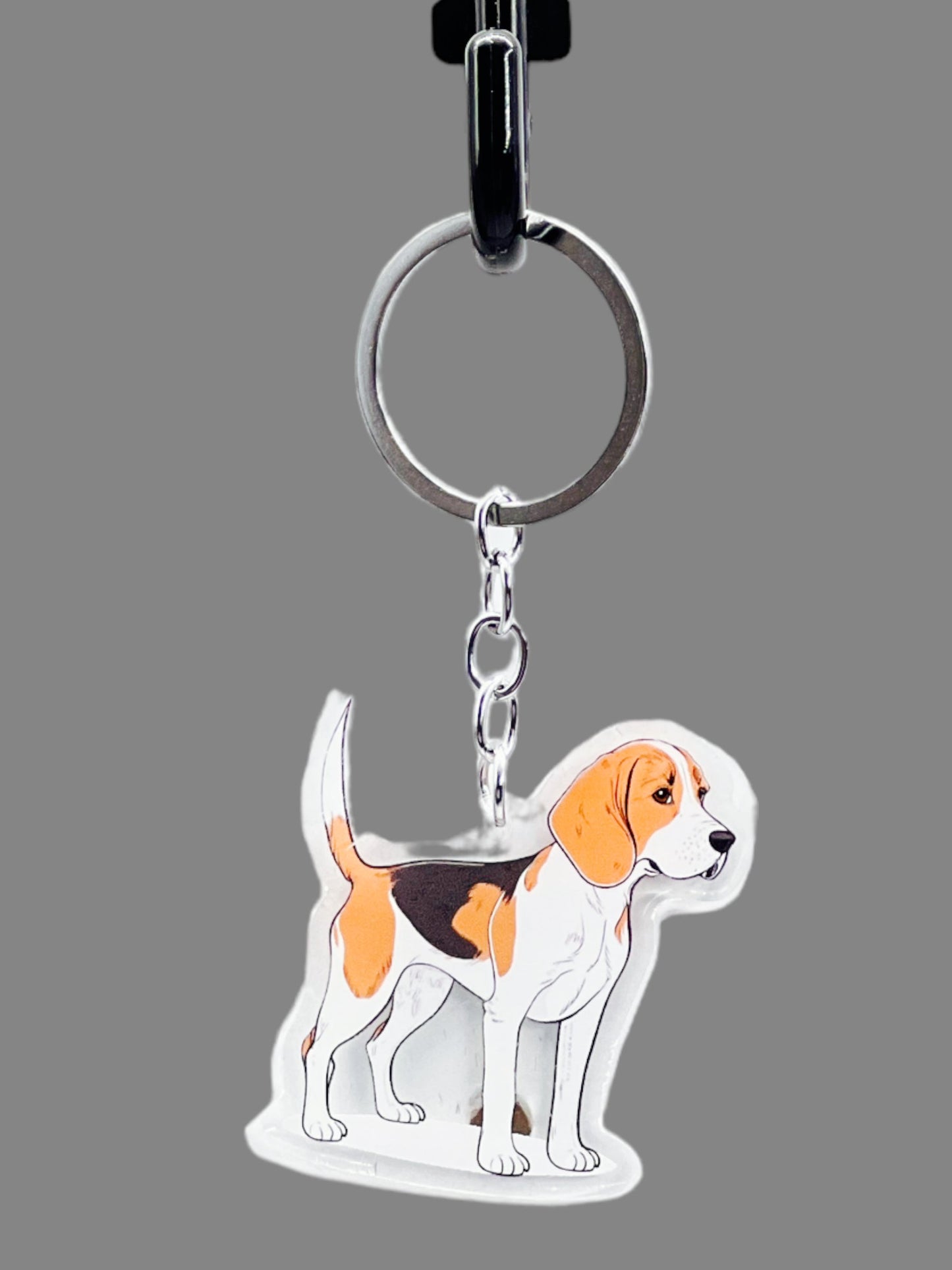 Beagle Dog Acrylic keychain Cute kawaii memorial ornament, pet portrait charm gift  backpack photo fob, dad car décor, first day of school