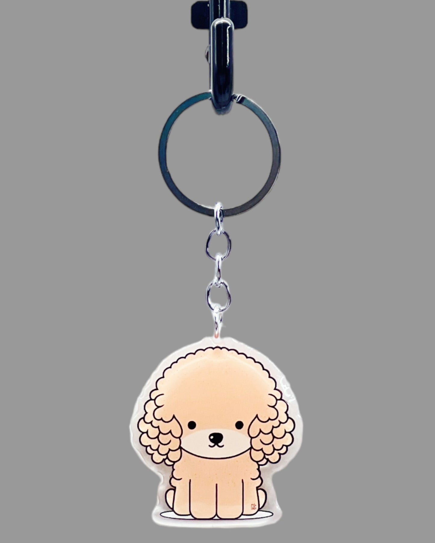 Poodle Dog Acrylic Keychain, Cute kawaii memorial ornament, pet portrait charm gift, backpack fob, dad car décor, dog mom gift