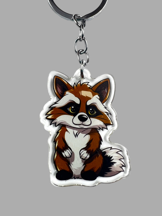 Raccoon Acrylic Keychain, Wildlife Cute kawaii memorial ornament, pet portrait charm, backpack fob, dad car décor, stocking stuffer, birthday gift