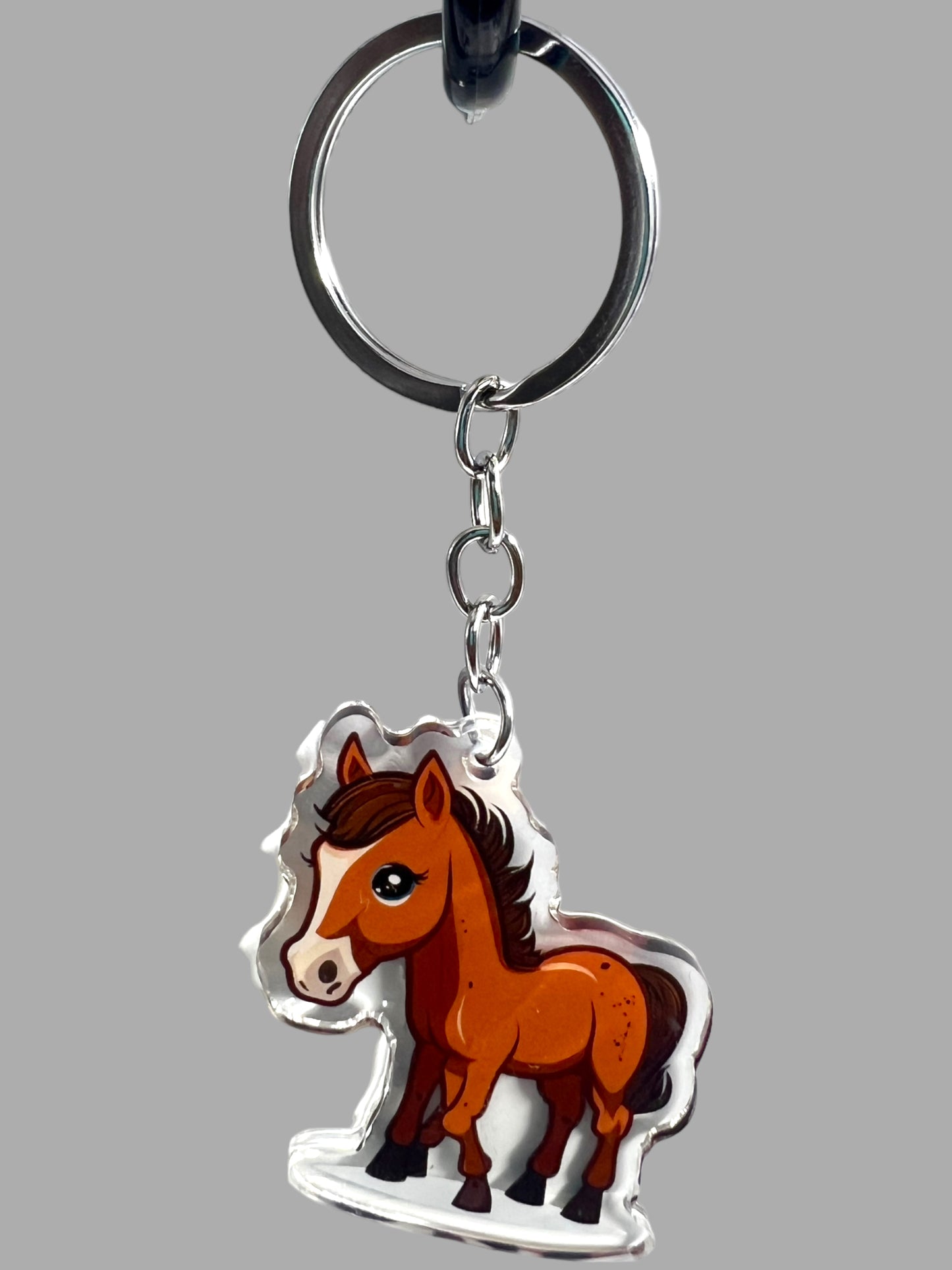 Horse Acrylic Keychain, Cute kawaii memorial ornament, pet portrait charm gift  backpack Horse Acrylic Keychain, Farm Animal Cute kawaii memorial ornament, pet portrait charm gift  backpack fob, dad car décor, first day of school gift