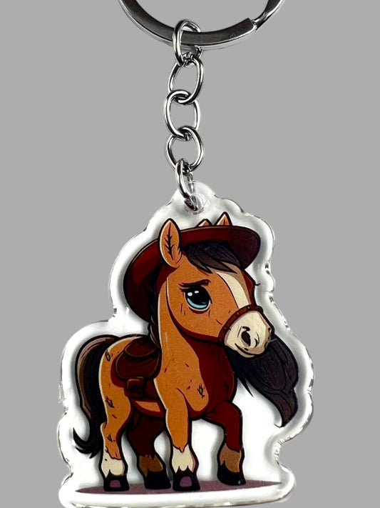 Horse Acrylic Keychain, Cute kawaii memorial ornament, pet portrait charm gift  backpack Horse Acrylic Keychain, Farm Animal Cute kawaii memorial ornament, pet portrait charm gift  backpack fob, dad car décor, first day of school gift