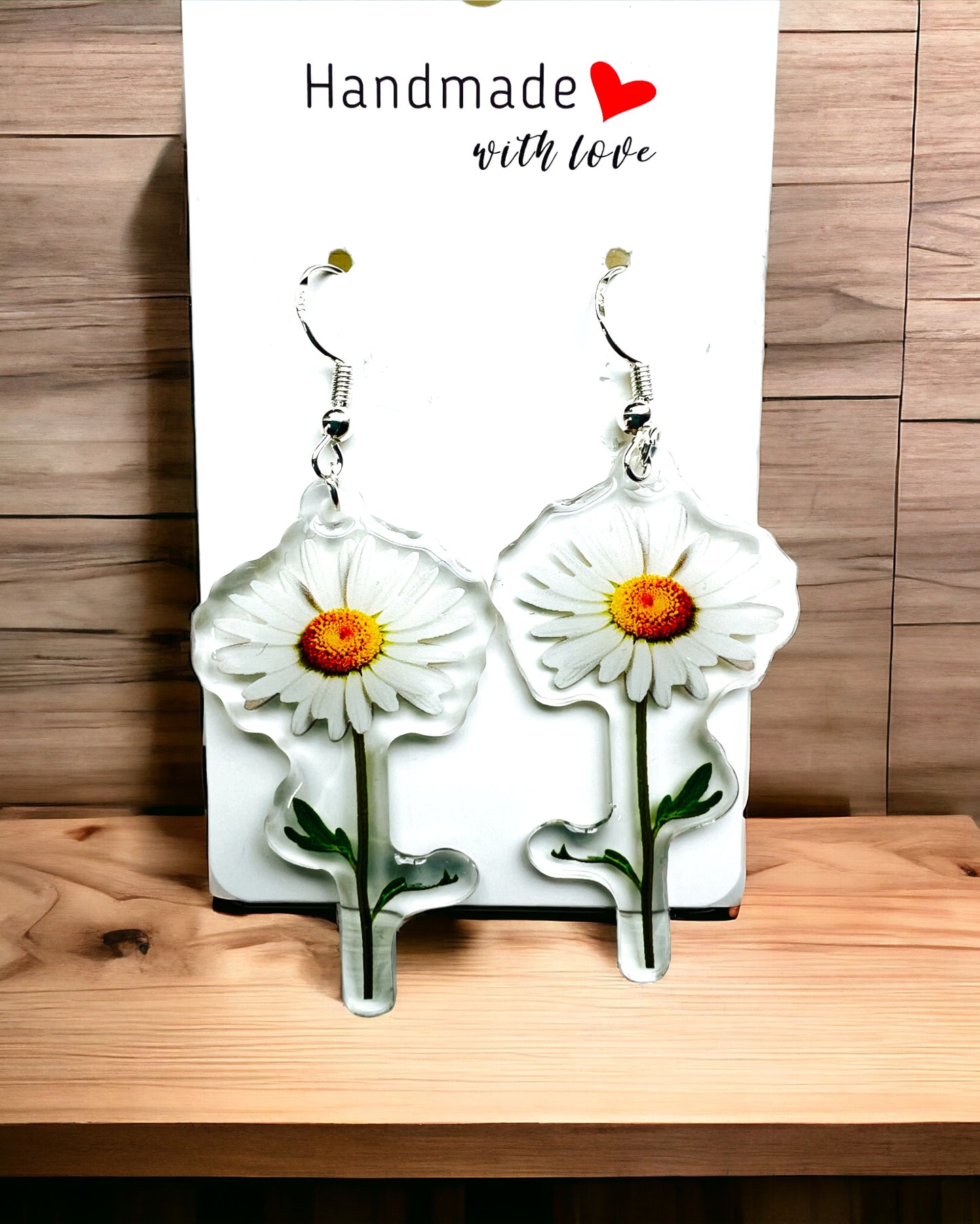 Daisies fun acrylic earrings funky weird quirky earrings, cool funny  gift for her, birthday gift,  Christmas stocking stuffer