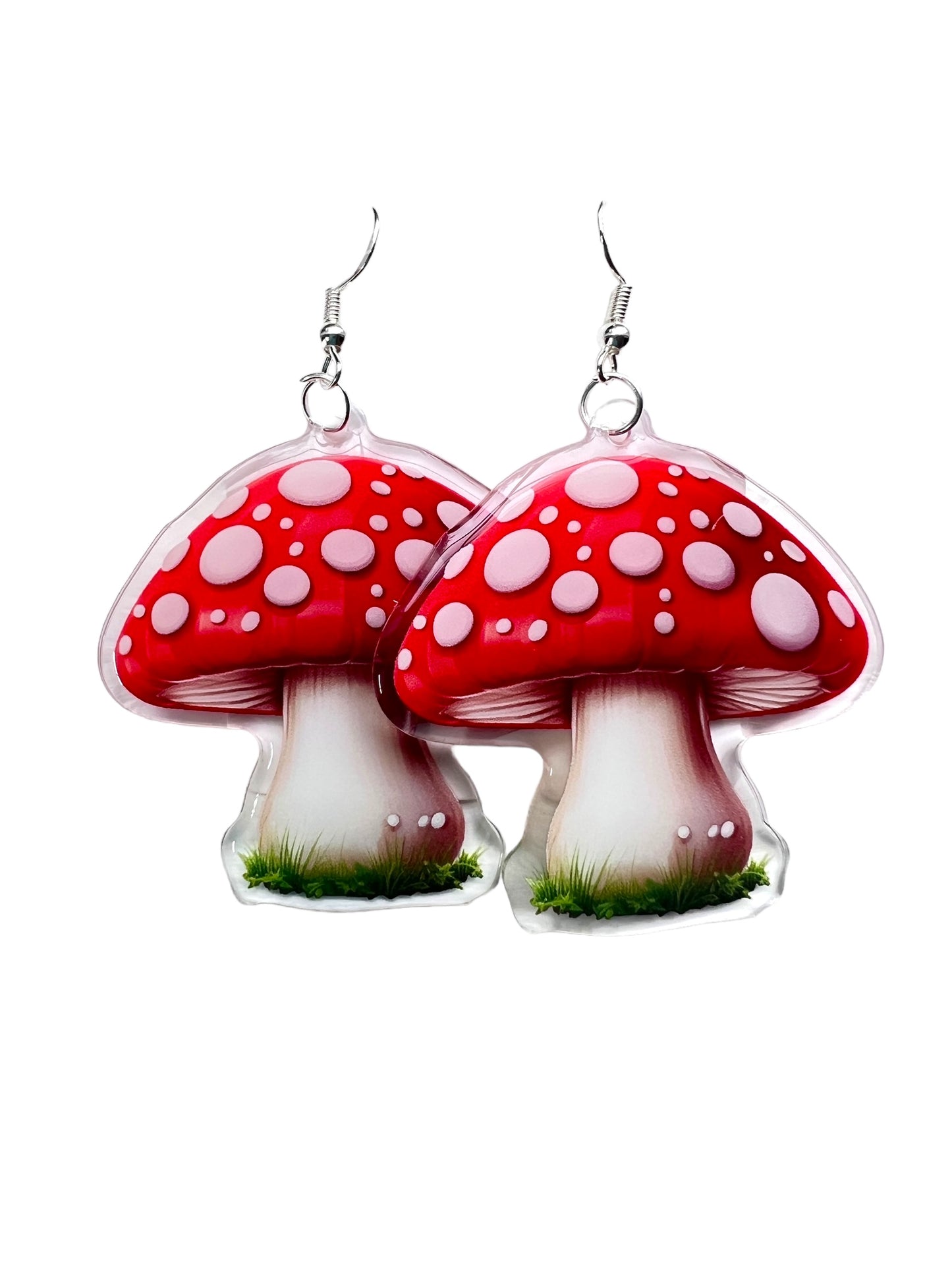 Mushroom Acrylic fun earrings, funky weird earrings, quirky earrings, cool funny earrings, gift for her, birthday gift,  Christmas stocking stuffer