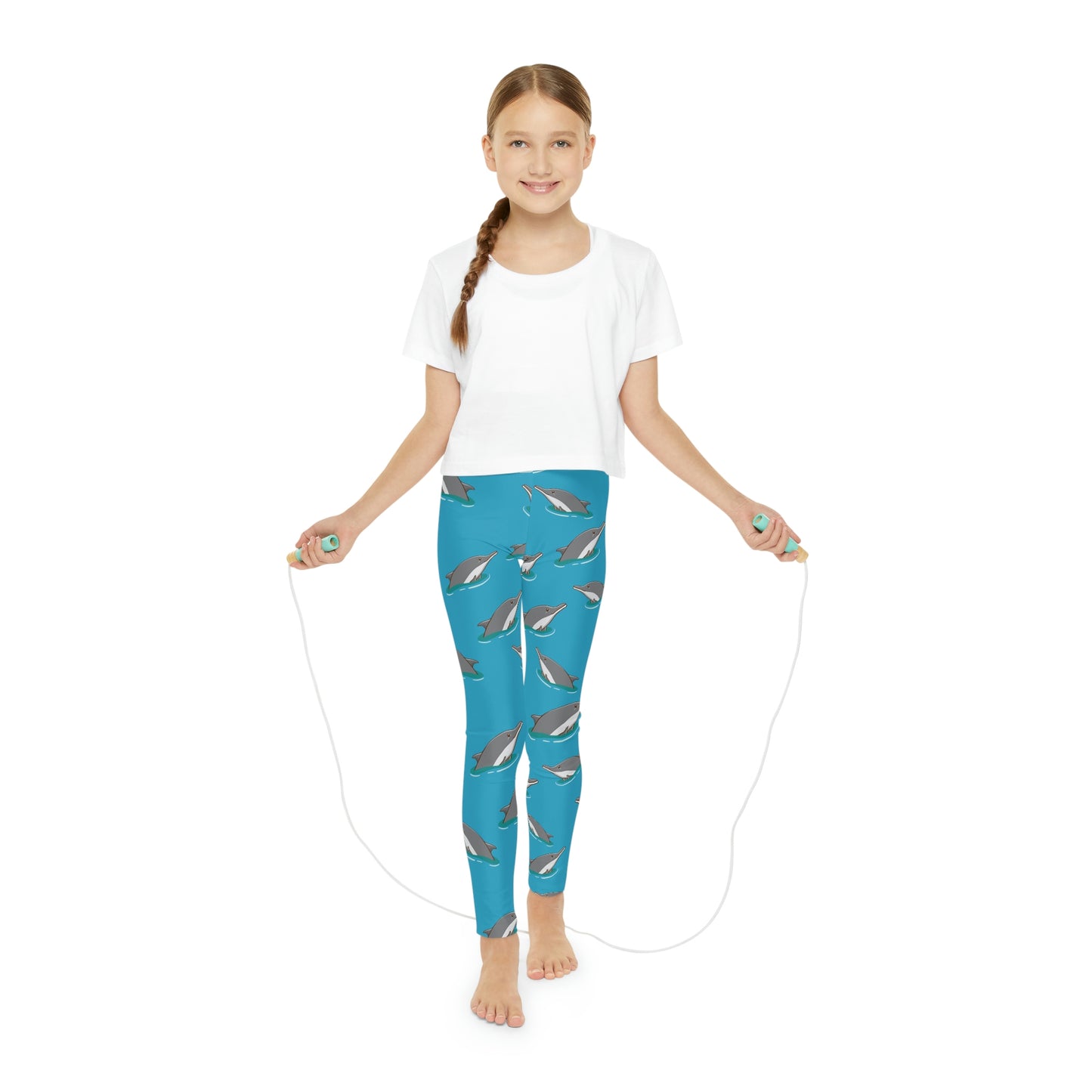 Dolphin, Ocean, Beach Youth Leggings,  One of a Kind Gift - Unique Workout Activewear tights for  kids fitness, Daughter, Niece  Christmas Gift